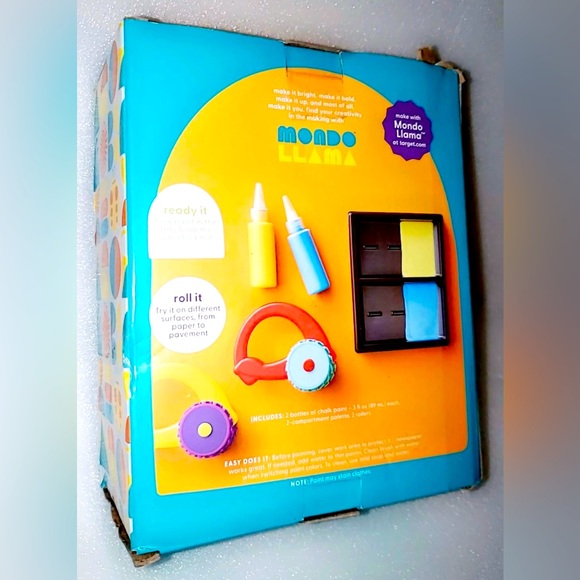 Mondo Llama Wheel Set Painting Craft Kit | Washable Chalk Paint & Tray | NIB - Picture 7 of 10
